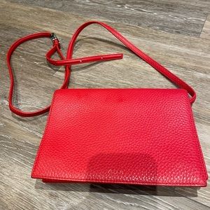 Aritzia Auxiliary Red Leather Crossbody Calisch